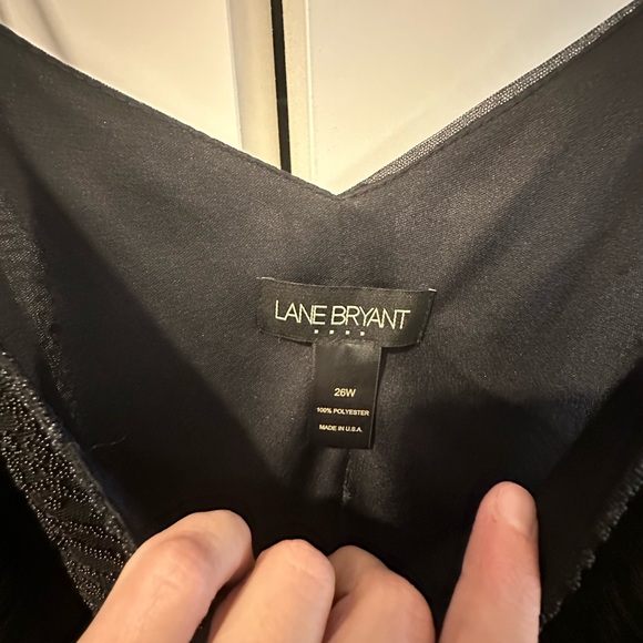 Lane Bryant Diagonal Asymmetrical Hemline Lace Shimmer Tank Blouse 28 - Picture 6 of 10